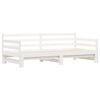 vidaXL Daybed with Trundle without Mattress White 90x190 cm Single Solid Wood
