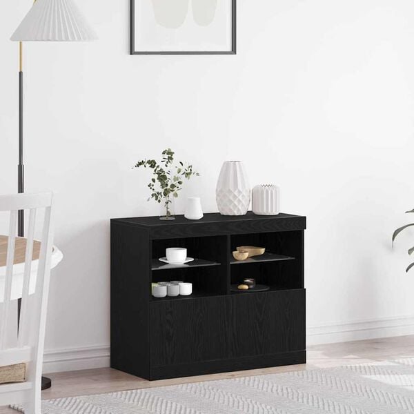 vidaXL Sideboard Black 81 x 37 x 67 cm Engineered wood