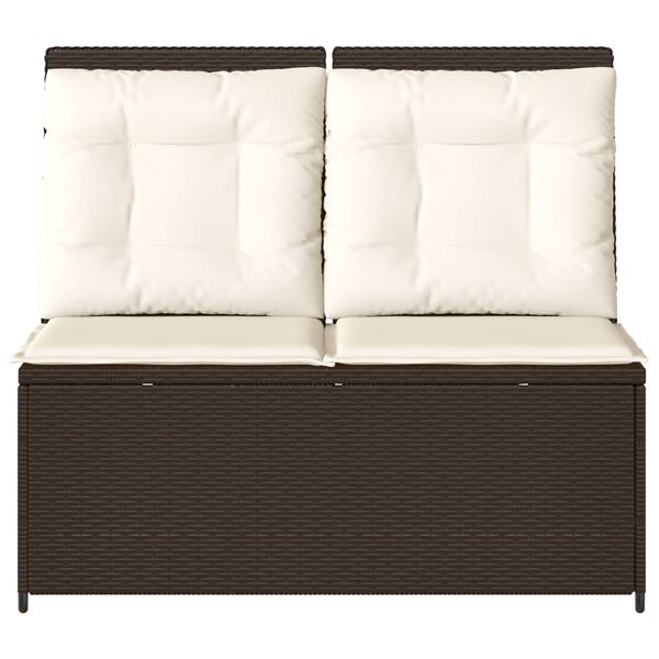 vidaXL Garden Bench Brown Poly Rattan