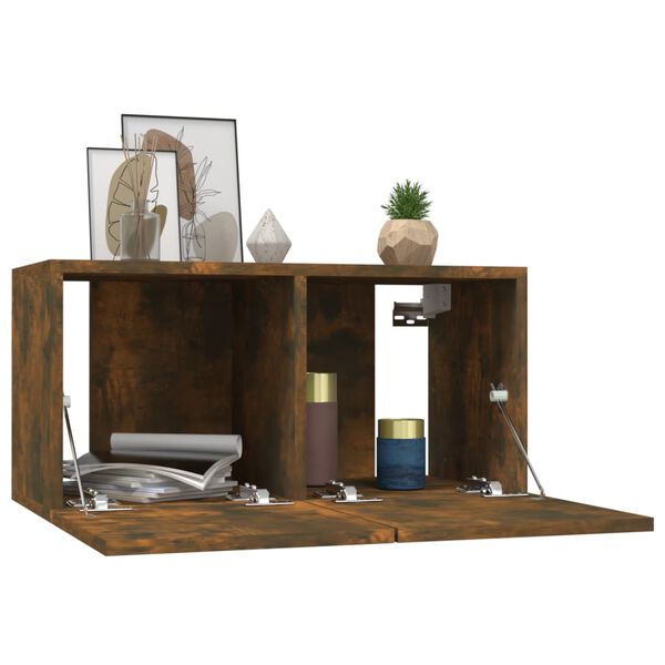 vidaXL Wall TV Cabinets 4 pcs Smoked Oak 60x30x30 cm Engineered Wood