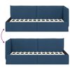 vidaXL Corner Bed Frame with Headboard Blue 100 cm x 200 cm Velvet