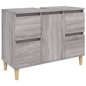 vidaXL Sink Cabinet Grey Sonoma 80x33x60 cm Engineered Wood