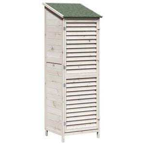 vidaXL Garden Shed with Roof White 59 x 56 x 176 cm Solid Fir Wood