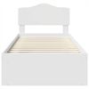 vidaXL Bed Frame with Headboard White 90 x 190 cm Solid Pine Wood