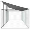 vidaXL Dog Cage with Roof and Door Grey 12x2x2 m Galvanised Steel