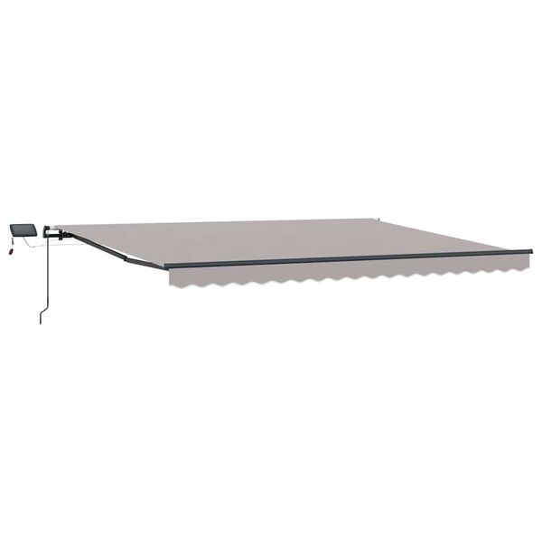 vidaXL Retractable Awning Manual Light grey 400 x 350 cm Fabric
