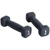 Pure2Improve Dumbbell Set 2x1 kg Neoprene Black