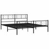 vidaXL Metal Bed Frame without Mattress with Footboard Black 183x213cm
