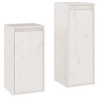 vidaXL TV Cabinets 2 pcs White Solid Wood Pine