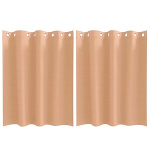 vidaXL Blackout Curtains with Rings 2 pcs Light Brown 140 x 140 cm