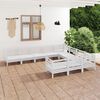 vidaXL 10 Piece Garden Lounge Set White Solid Wood Pine