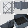 vidaXL Garden Planter 3 pcs LiGht Grey 120 x 40 x 125.5 cm Steel