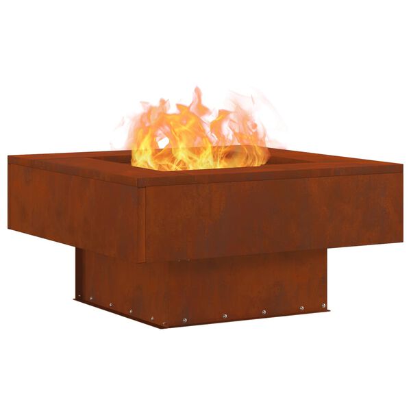 vidaXL Fire Pit Brown 60 x 60 x 30 cm Weathering Steel