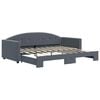 vidaXL Daybed with Trundle without Mattress Dark Grey 90x190 cm