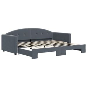 vidaXL Daybed with Trundle without Mattress Dark Grey 90x190 cm