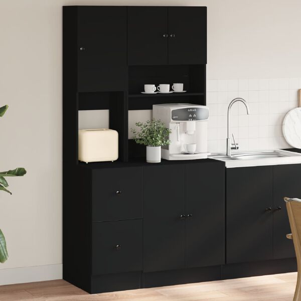 vidaXL Kitchen Cabinet Black 95x50x180 cm Engineered Wood