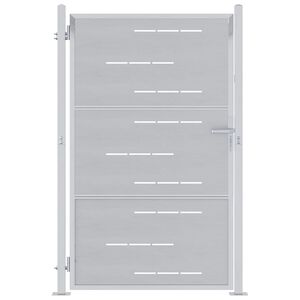 vidaXL Garden Gate 85 x 120 cm Stainless Steel Silver Lockable