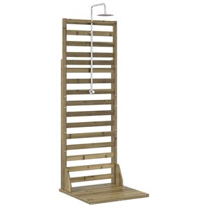 vidaXL Outdoor Shower 225 cm Impregnated Pine Wood and Stainless Steel
