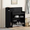 vidaXL Shoe Cabinet Black Oak 100.5 x 28 x 100 cm Engineered Wood