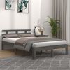 vidaXL Bed Frame without Mattress Grey Solid Wood 200x200 cm