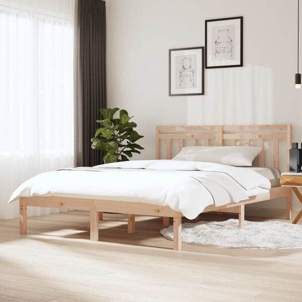 vidaXL Bed Frame without Mattress Double Solid Wood