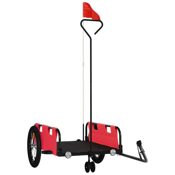 vidaXL Bike Trailer Red Oxford Fabric and Iron