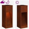 vidaXL Solar Led Pathway Light 2 pcs Bronze Weathering Steel