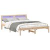 vidaXL Bed Frame with Headboard Brown 160 x 200 cm Solid Pine Wood
