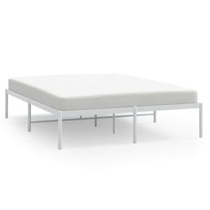 vidaXL Metal Bed Frame without Mattress White 160x200cm