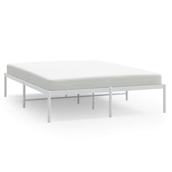 vidaXL Metal Bed Frame without Mattress White 160x200cm
