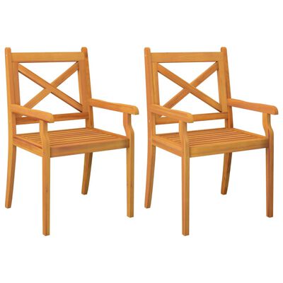 vidaXL Outdoor Dining Chairs 2 pcs Solid Wood Acacia