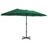 vidaXL Garden Parasol with Aluminium Pole 460x270 cm Green
