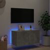 vidaXL TV Wall Cabinet with LED Lights Concrete Grey 80x35x41 cm