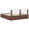 vidaXL Bed Frame with Headboard Brown Oak 200 x 200 cm Engineered Wood