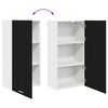 vidaXL Hanging Cabinet with Door Black Oak and White 50 x 31 x 100 cm