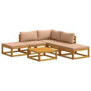 vidaXL Sofa Set 6 pcs Natural Solid Acacia Wood