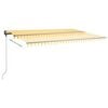 vidaXL Freestanding Manual Retractable Awning 500x350 cm Yellow/White