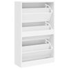 vidaXL Shoe Cabinet White 63x24x103 cm Engineered Wood