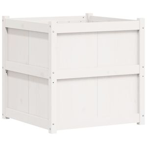 vidaXL Garden Planter White 70x70x70 cm Solid Wood Pine