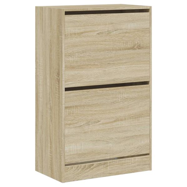 vidaXL Shoe Cabinet Sonoma Oak 60x34x96.5 cm Engineered Wood