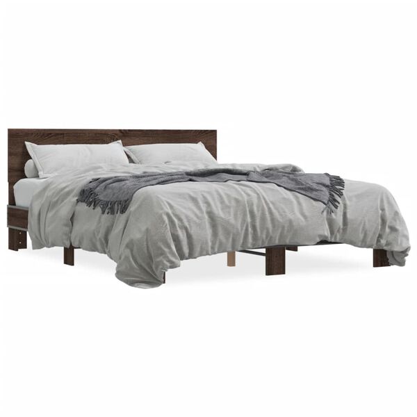 vidaXL Bed Frame without Mattress Brown Oak 160x200 cm