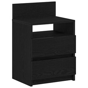 vidaXL Bedside Cabinet with 2 Drawers Black 40x33x60 cm