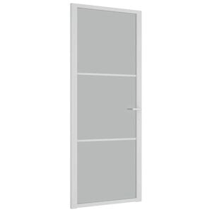 vidaXL Interior Door 83x201.5 cm White Matt Glass and Aluminium