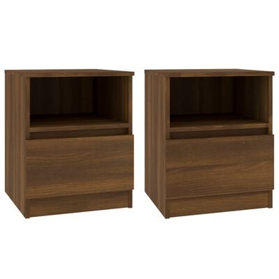 vidaXL Bedside Cabinets 2 pcs Brown Oak 40x40x50 cm Engineered Wood