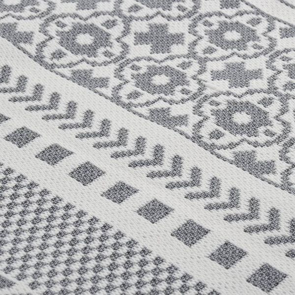 vidaXL Rug Grey and White 80x150 cm Cotton
