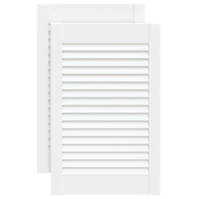vidaXL Cabinet Doors Louvred Design 2 pcs White 61.5x39.4 cm Solid Wood Pine