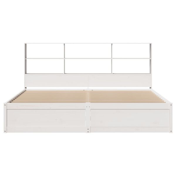vidaXL Bed Frame without Mattress White 200x200 cm Solid Wood Pine
