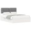 vidaXL Bed Frame with Upholstered Headboard Light Grey 140 x 190 cm