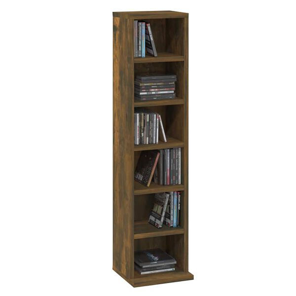 vidaXL CD Cabinet Smoked Oak 21x20x88 cm Engineered Wood