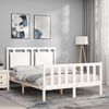 vidaXL Bed Frame without Mattress White Double Solid Wood Pine